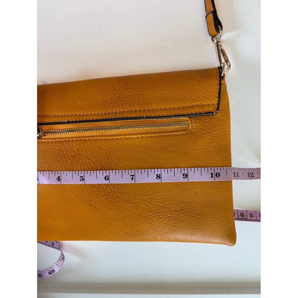 NEW Ochre Yellow Crossbody Bag Purse Vegan Leather Boho Casual Knot Consign - Picture 9 of 11
